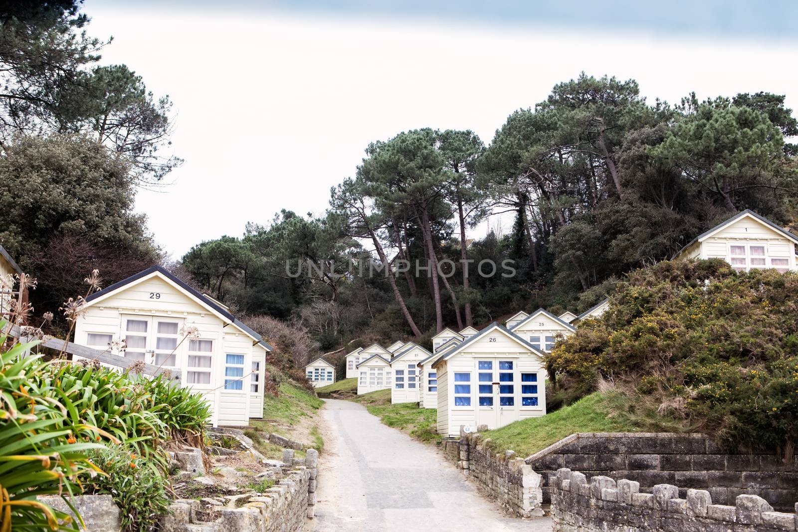 ENGLAND: Beach Huts on Bournemouth Beach by mitakag