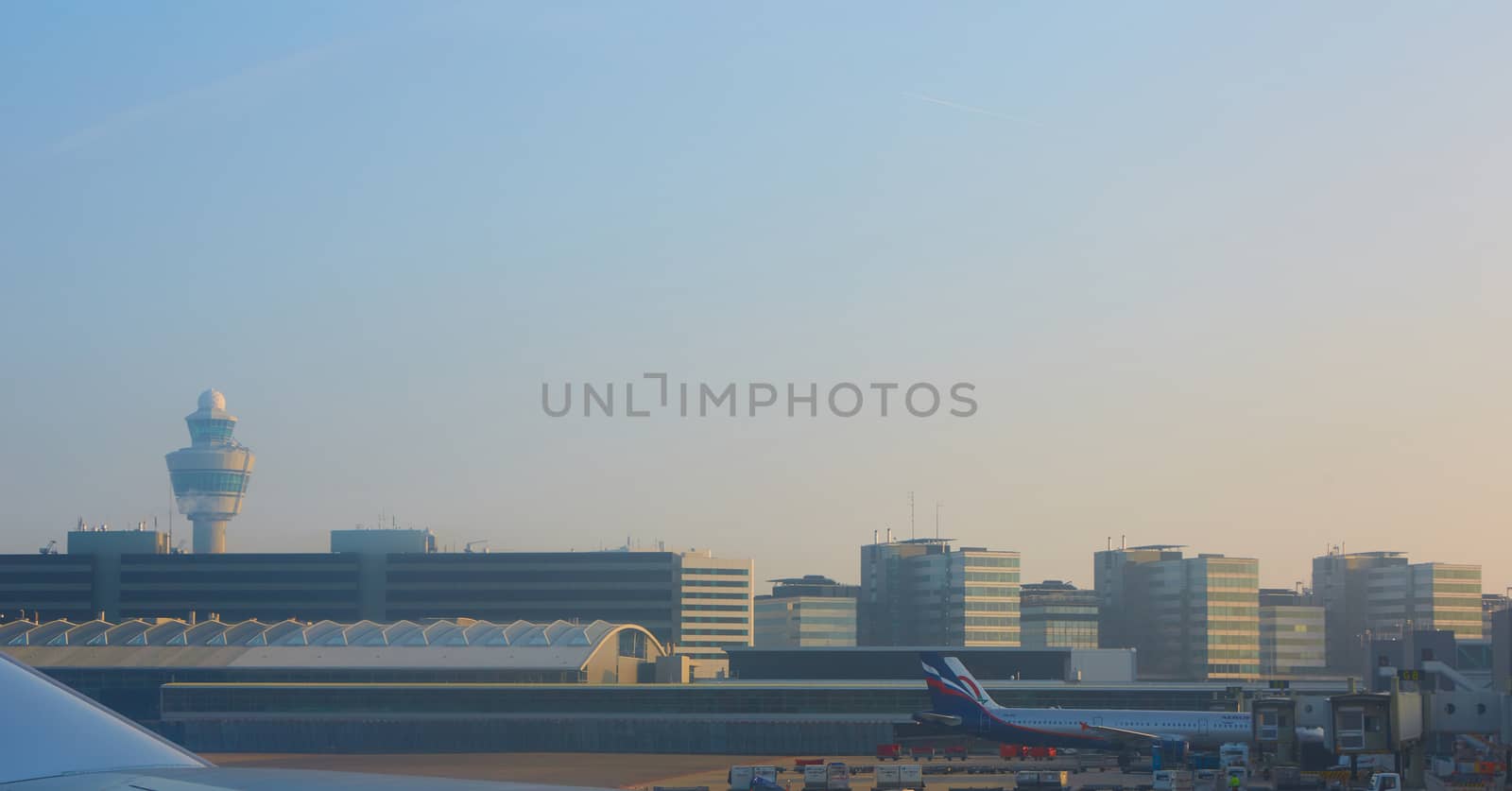 Amsterdam, Netherlands - March 11, 2016: Amsterdam Airport Schiphol in Netherlands. Amsterdam Airport Schiphol is the Netherlands' main international airport, located southwest of Amsterdam.