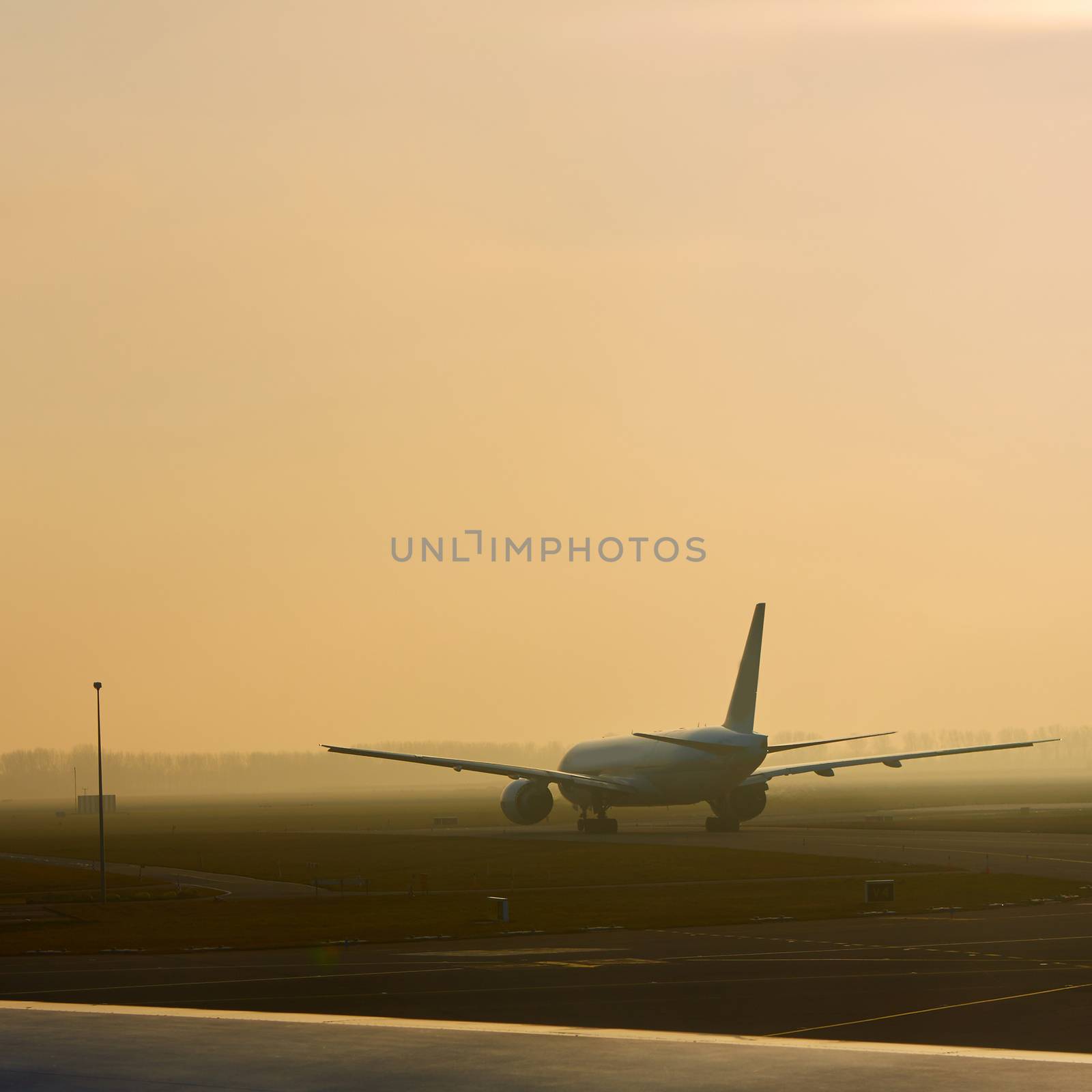  Airplane departing from Airport Schiphol. by sarymsakov