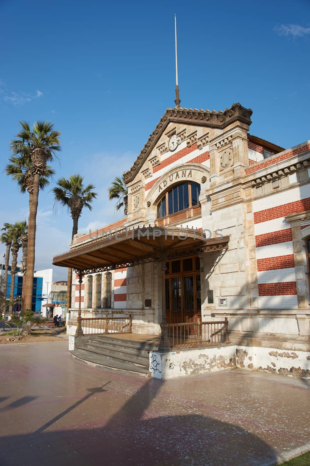 Historic customs office in the city of Arica in northern Chile.