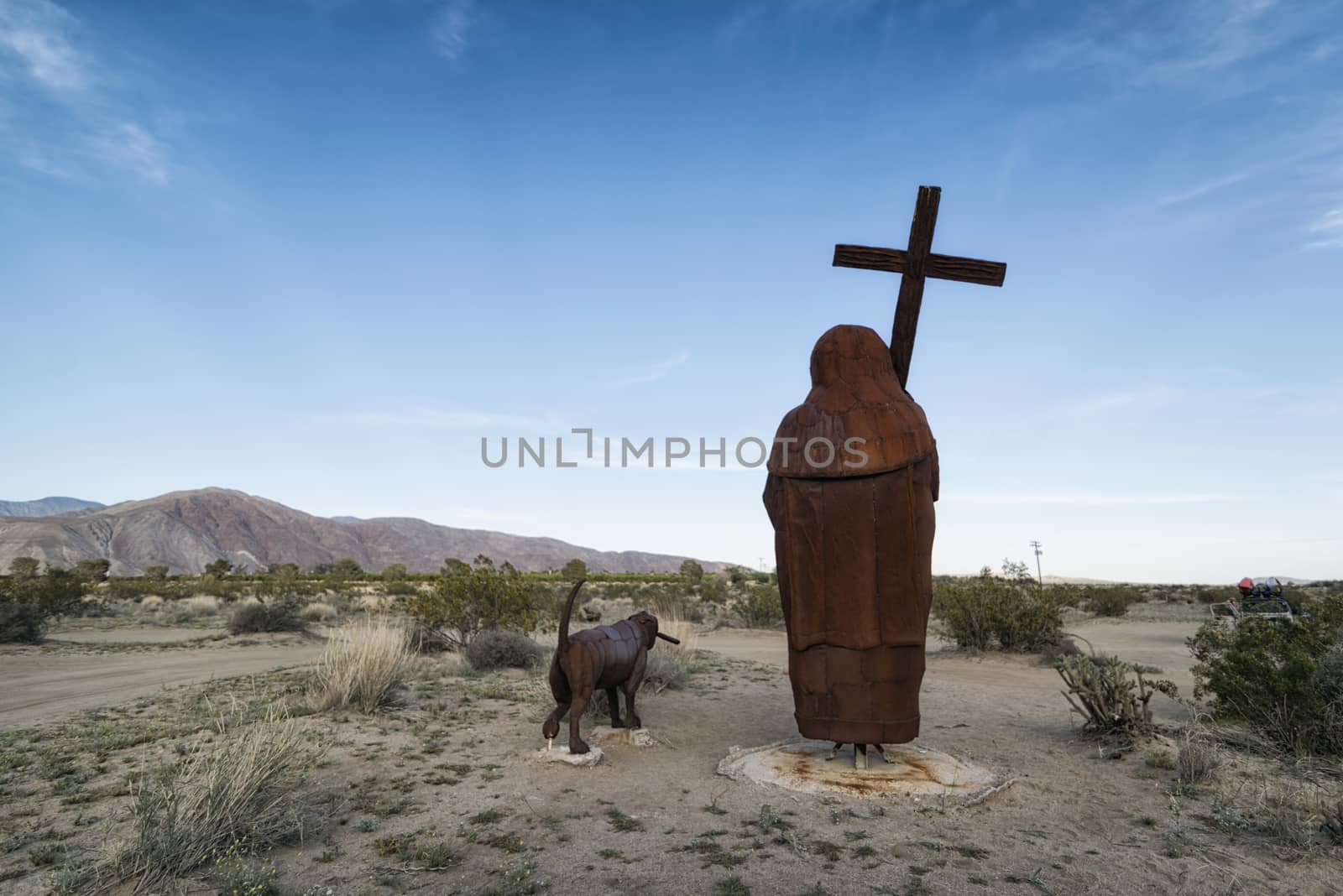 Artistic Metal Sculpture in the Desert, California