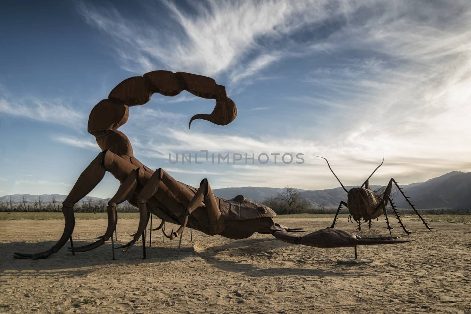 Metal Insects Sculpture in the Desert by patricklienin