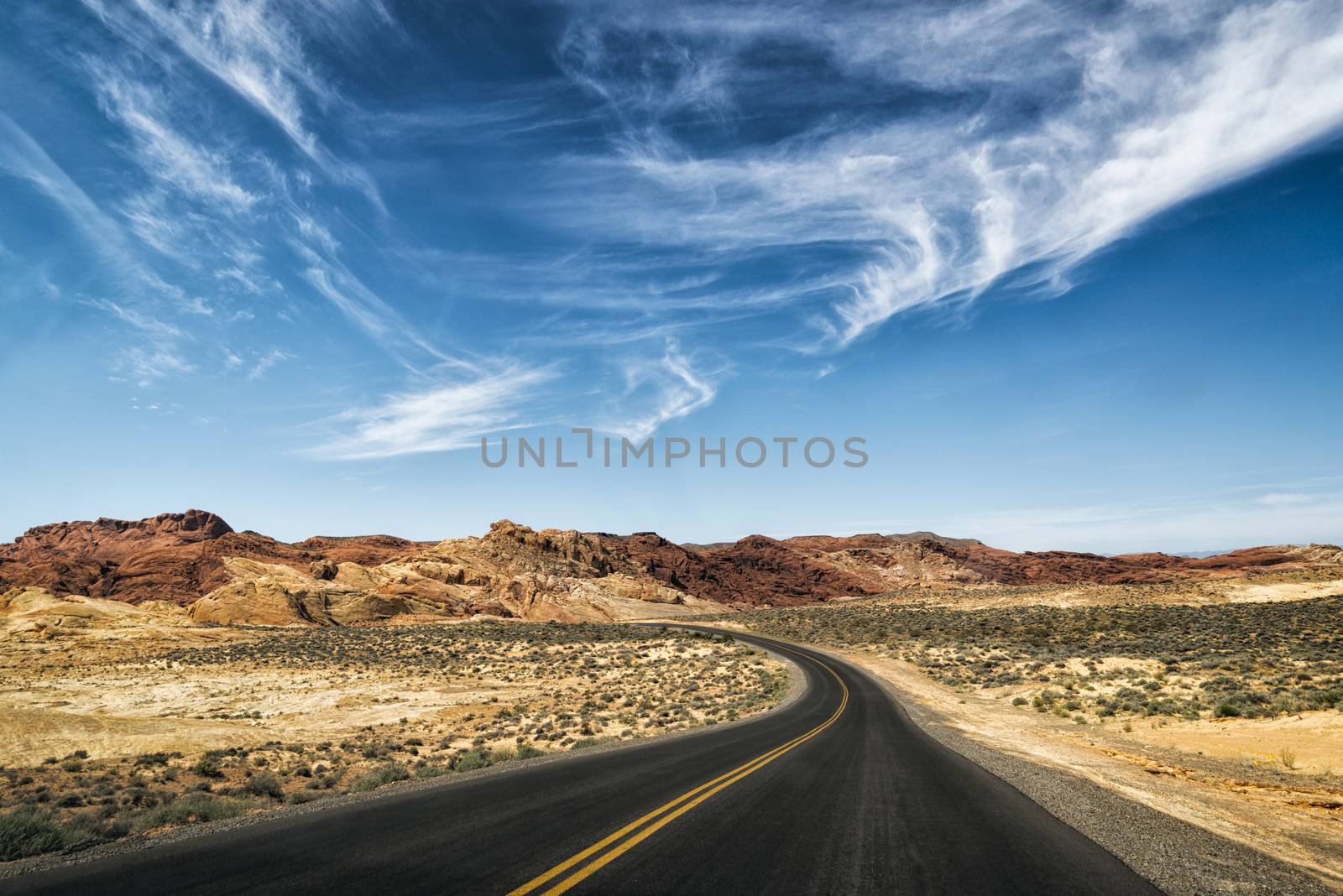 Landscape at Valley of the Fire State Park, California by patricklienin