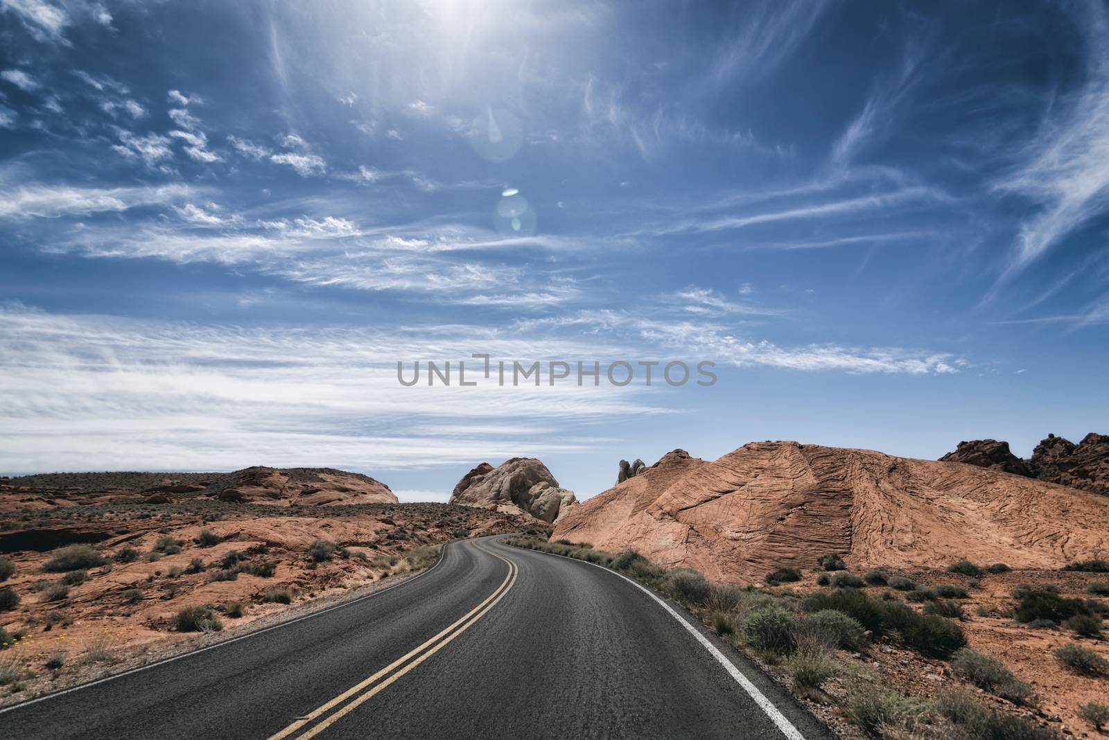 Landscape at Valley of the Fire State Park, California by patricklienin