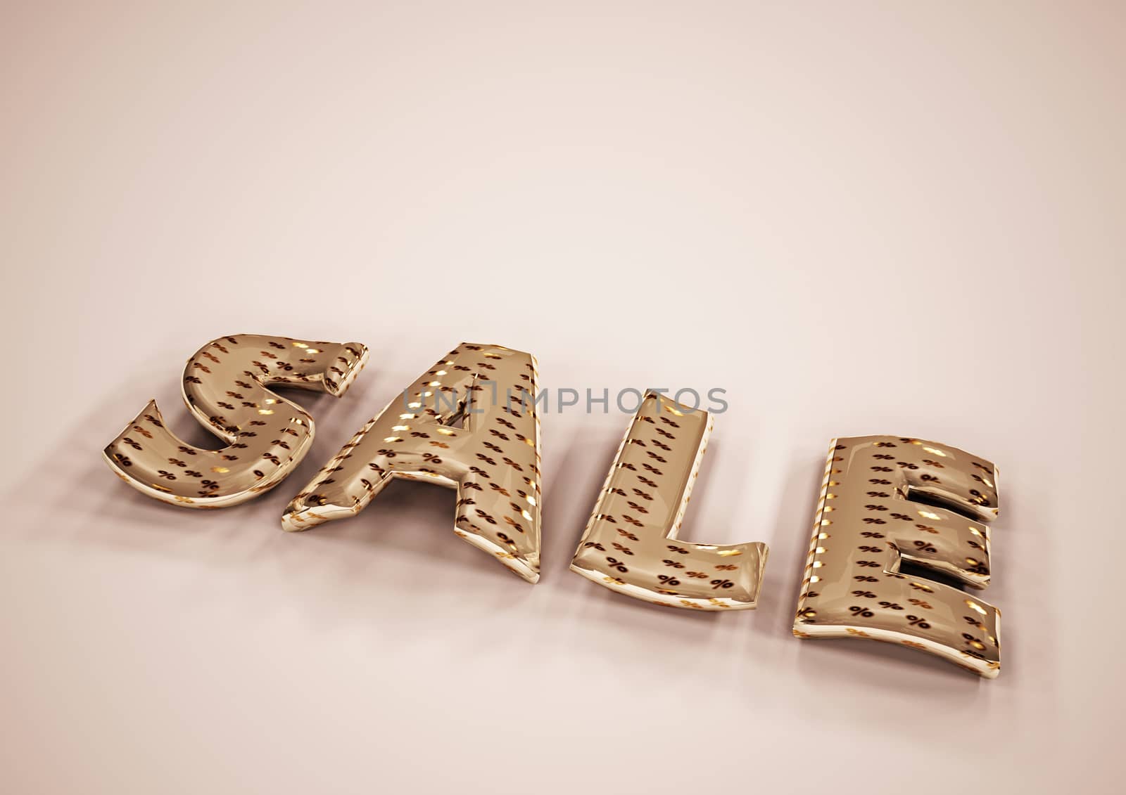 The dimensional word sale on a background. 3D illustration.