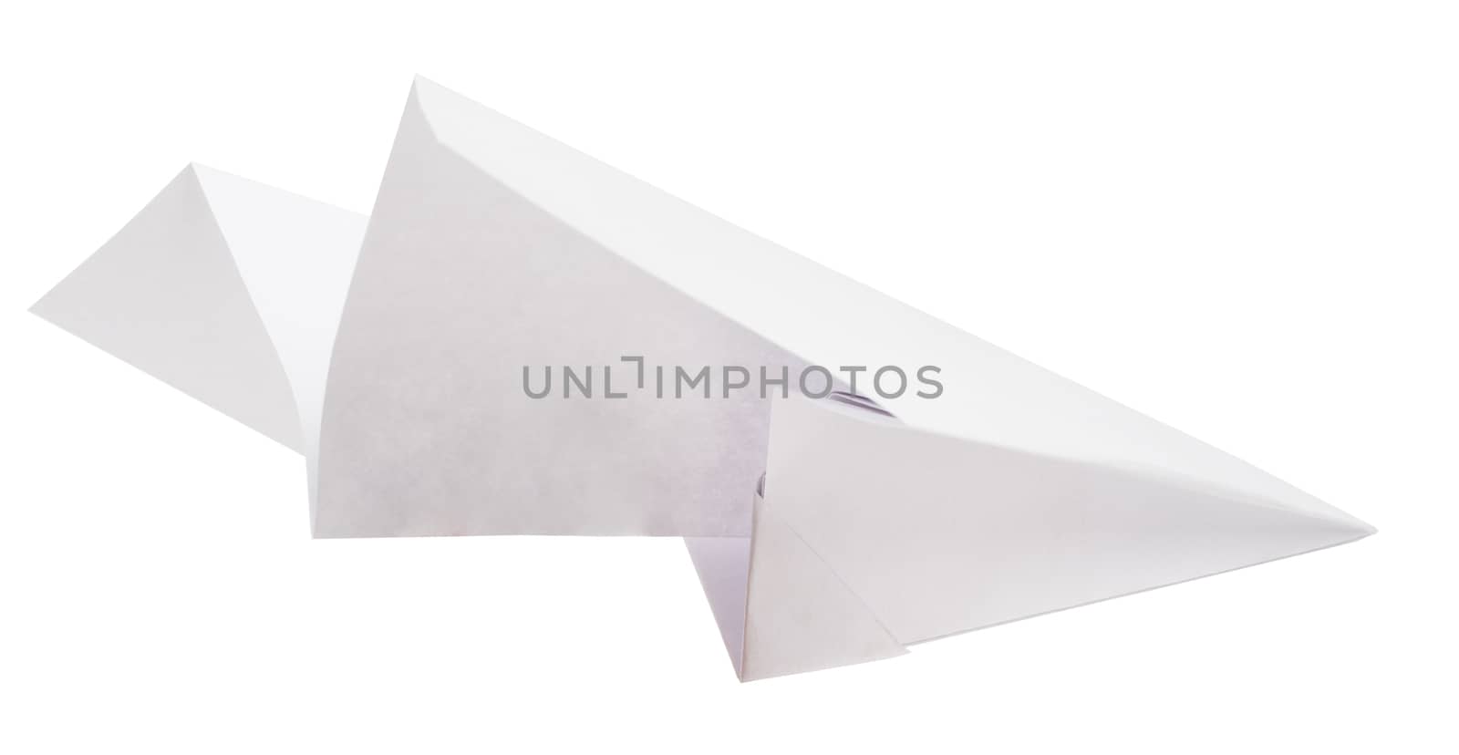 Paper plane on white by cherezoff