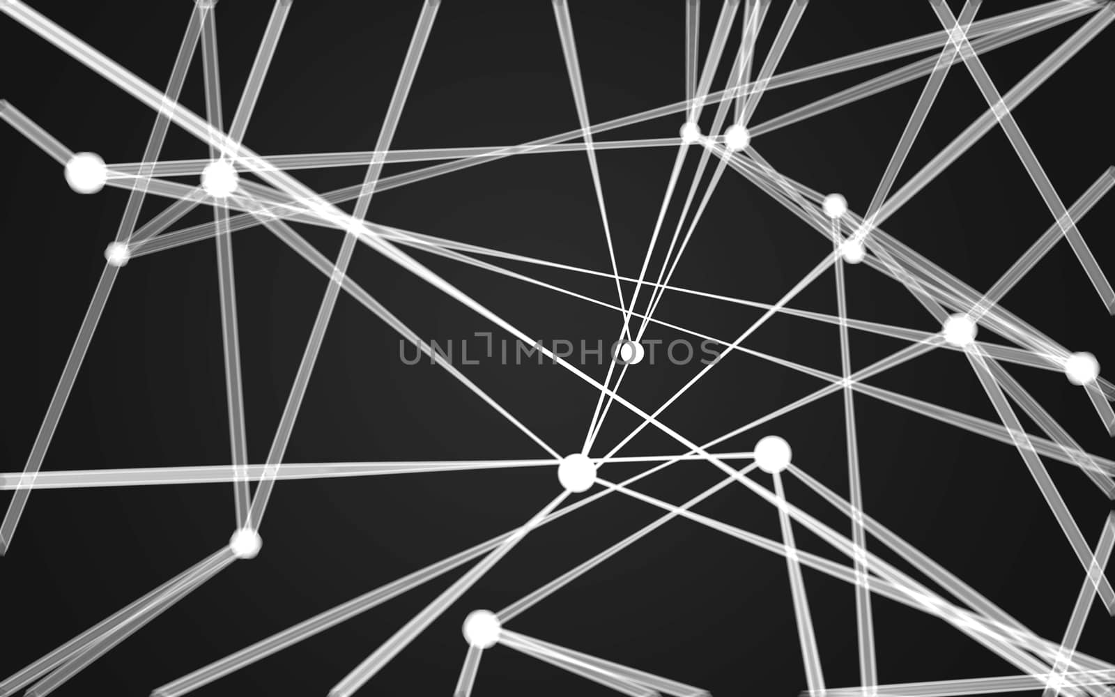 Abstract polygonal space low poly dark background with connecting dots and lines. Connection structure.