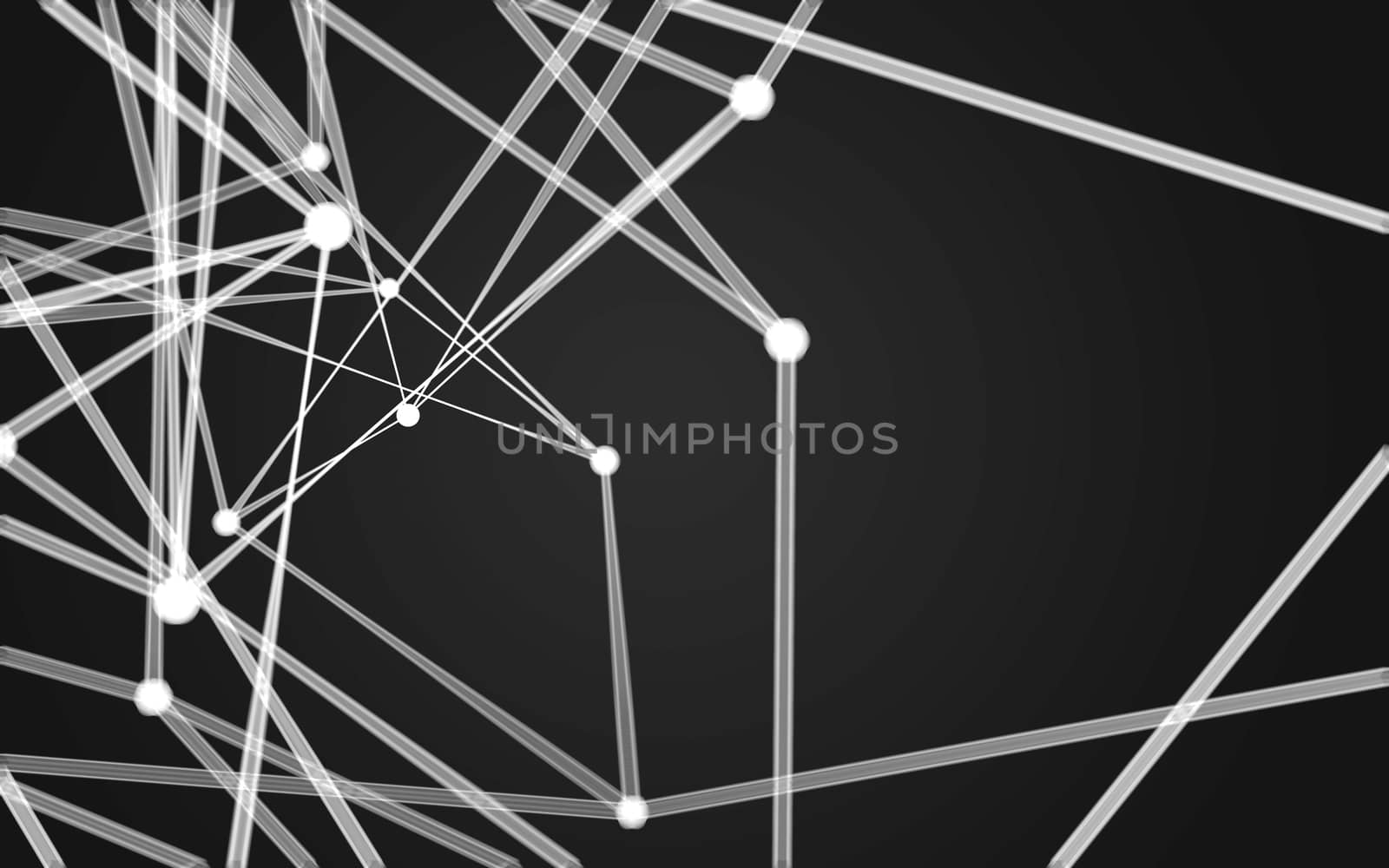 Abstract polygonal space low poly dark background with connecting dots and lines. Connection structure.