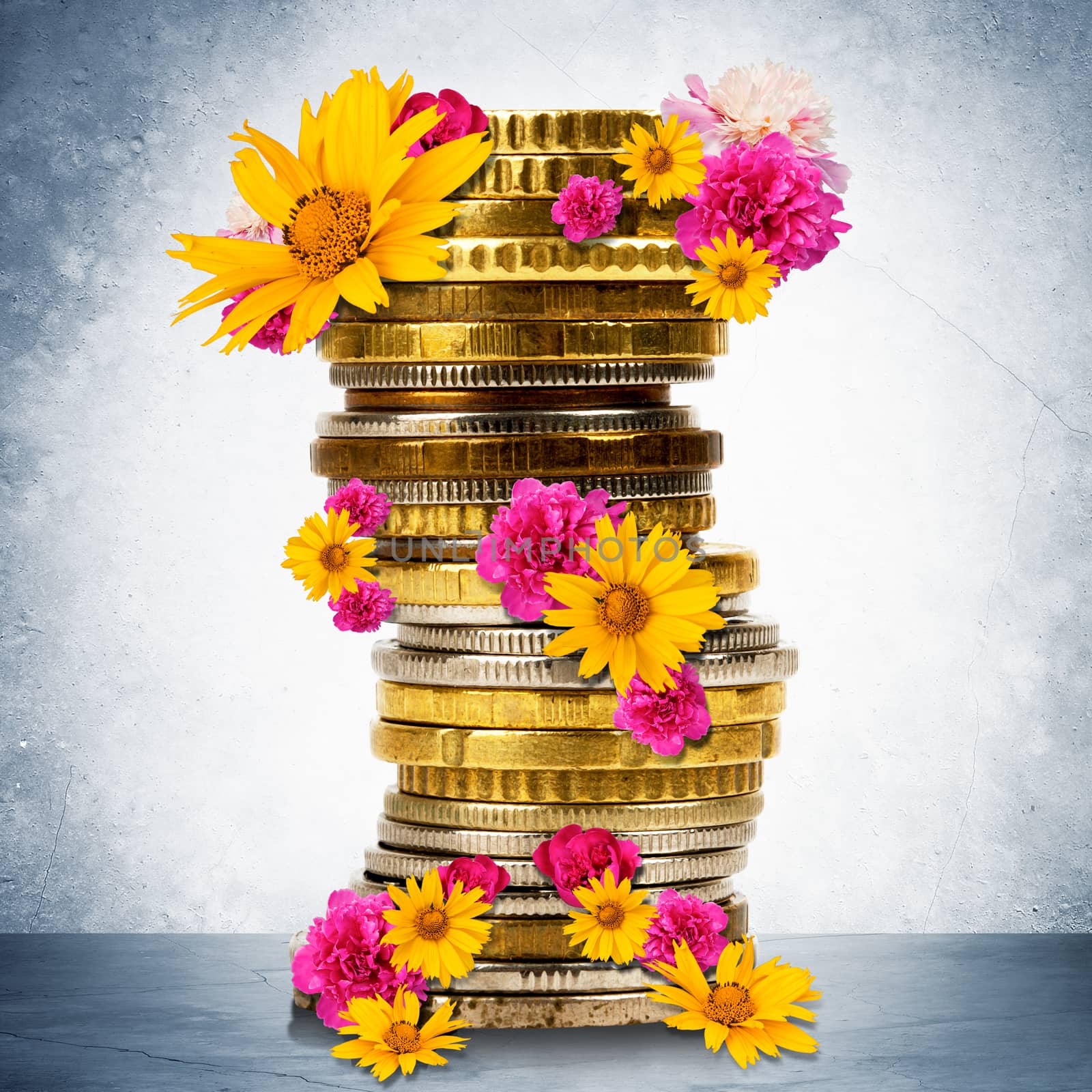 Stack of gold coins by cherezoff
