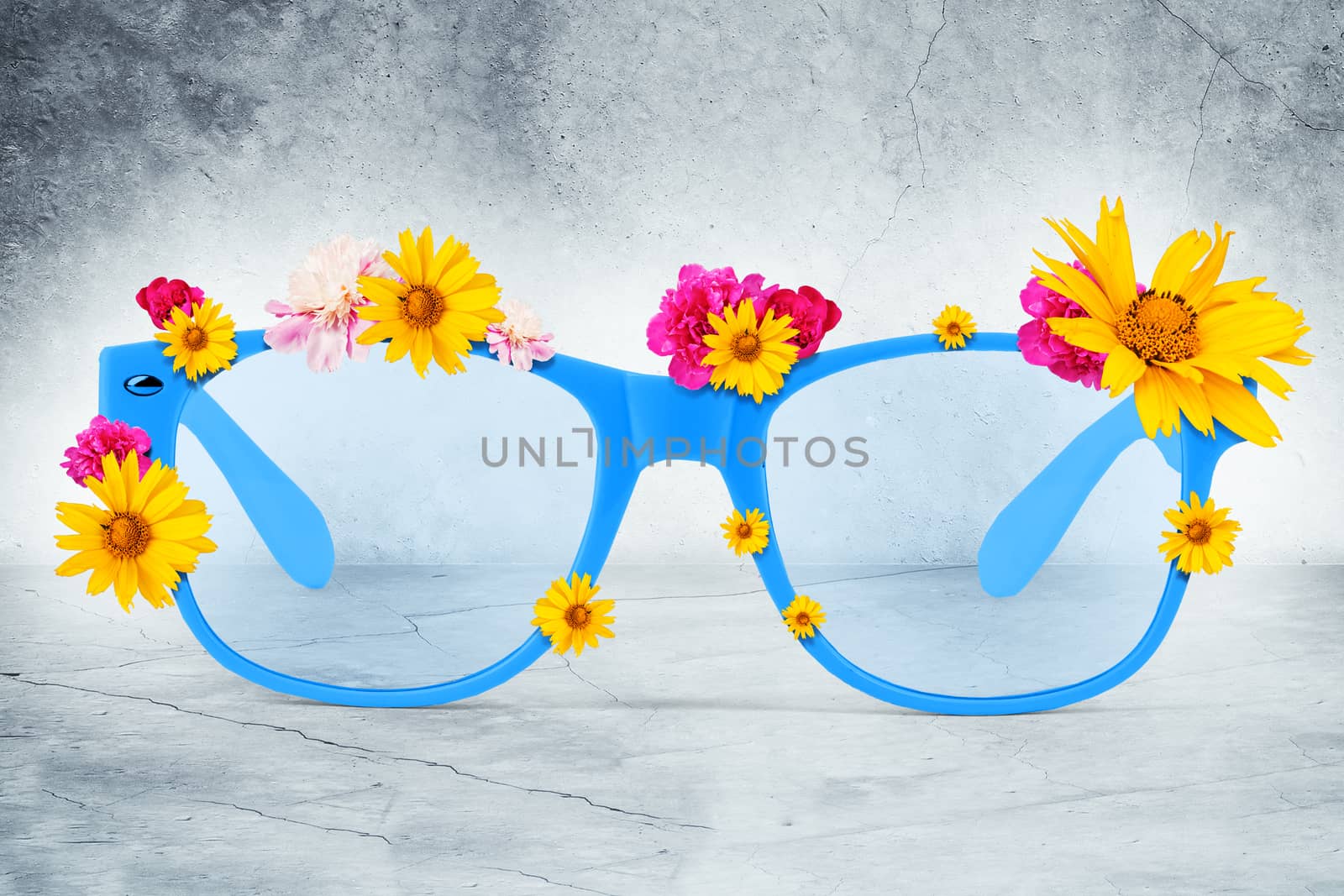 Glasses with flowers by cherezoff