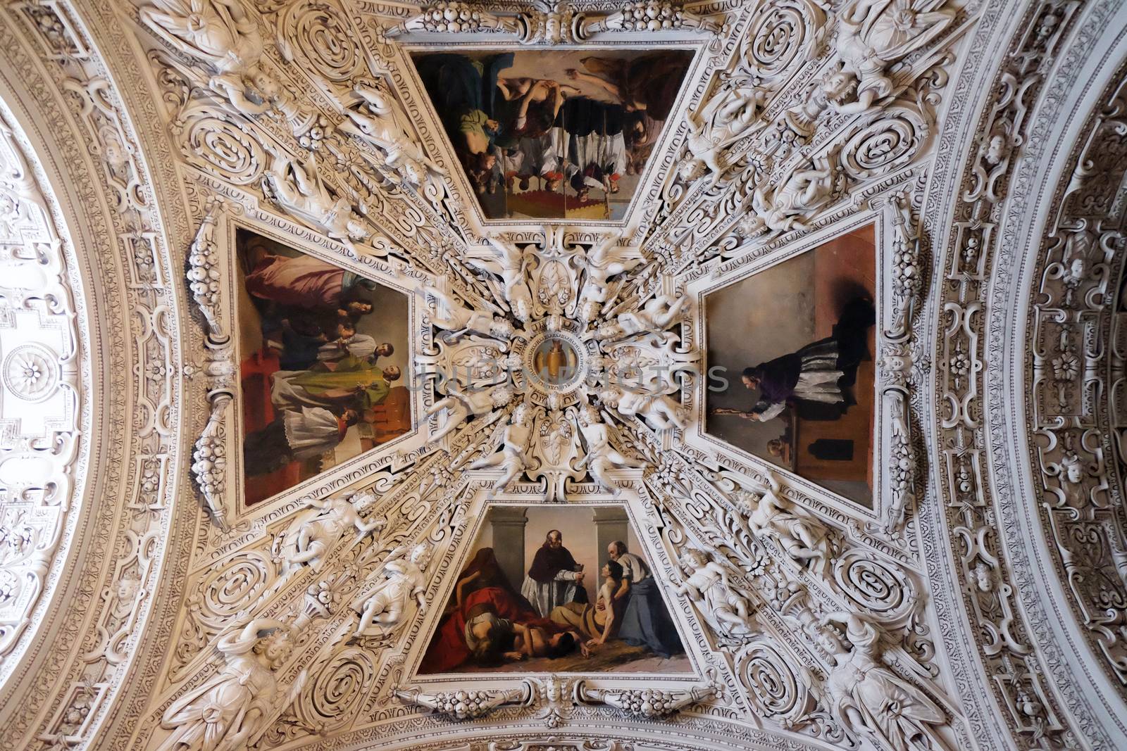 Fragment of the dome in the Chapel of Saint Charles Borromeo, Salzburg Cathedral, Austria.