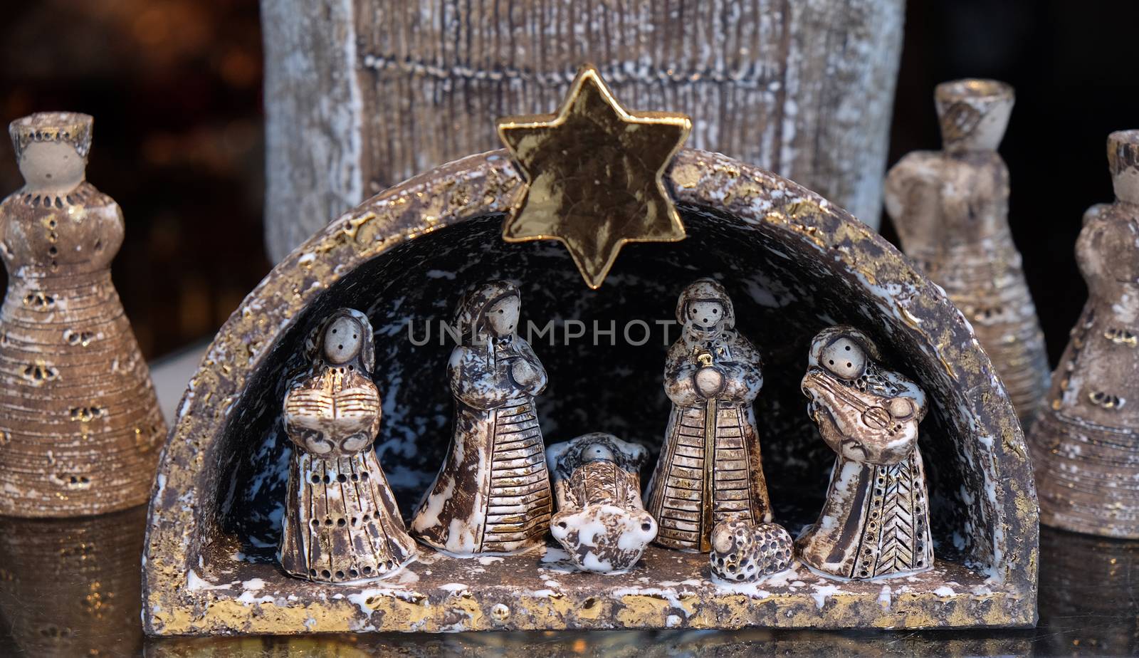 Nativity scene, creche, or crib, is a depiction of the birth of Jesus, Bad Ischl, Austria