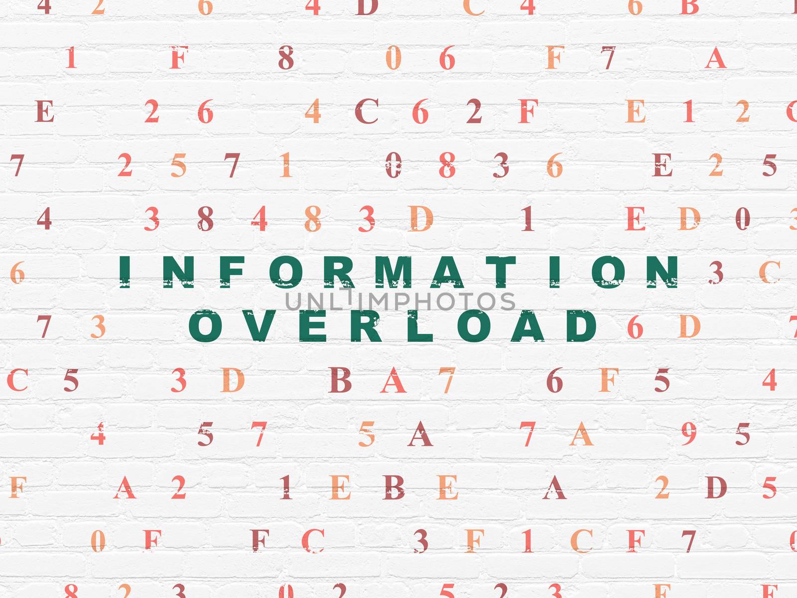 Information concept: Information Overload on wall background by maxkabakov