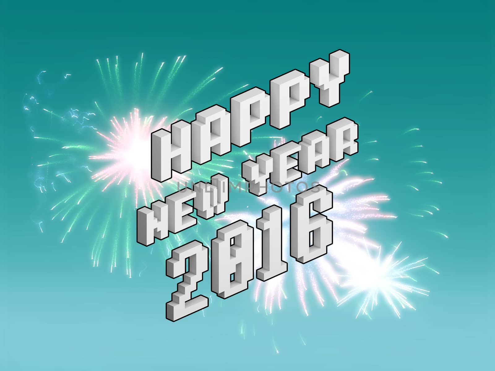 Happy new year fireworks 2016 holiday background design, abstract background