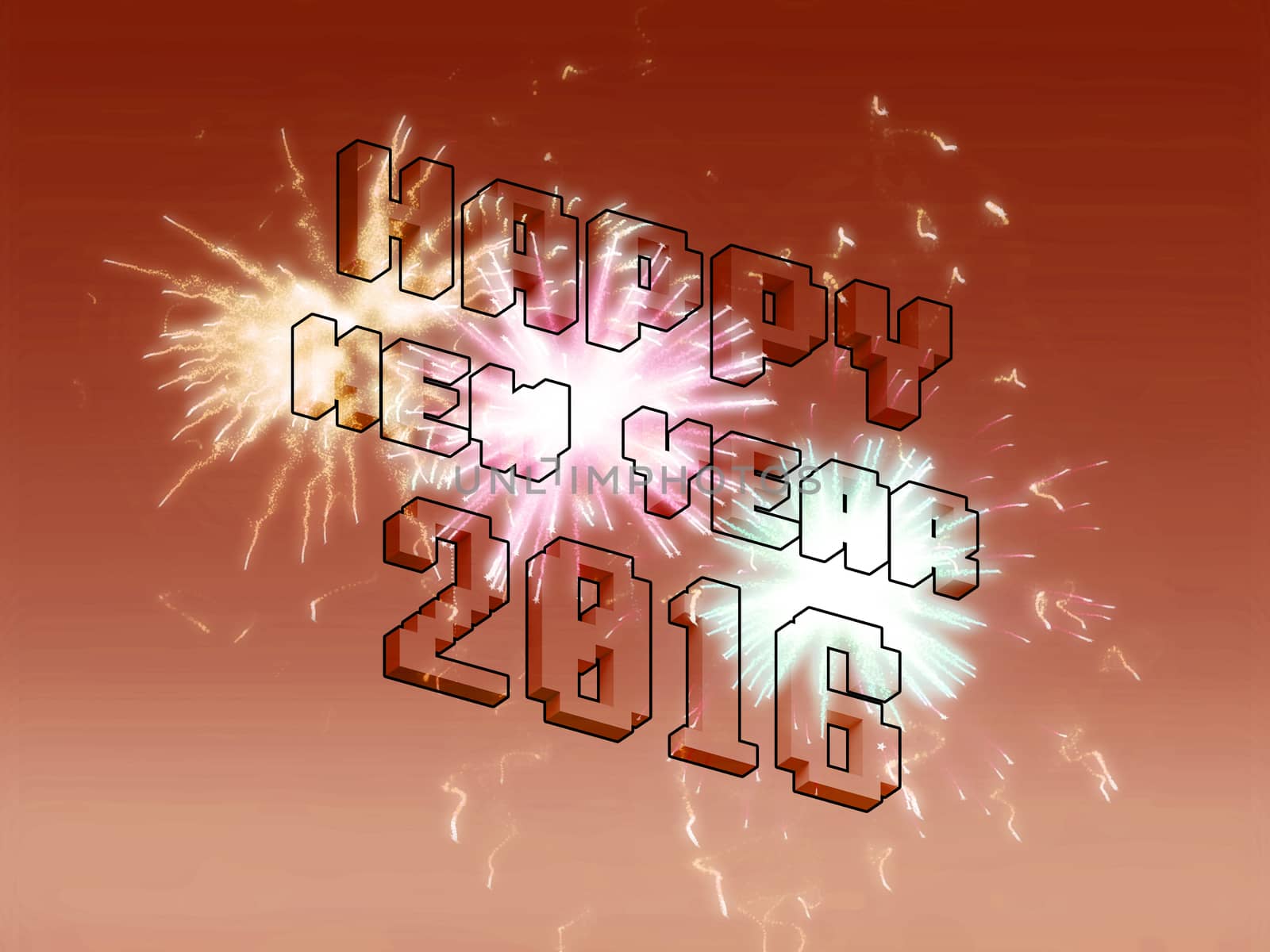 Happy new year fireworks 2016 holiday background design, abstract background