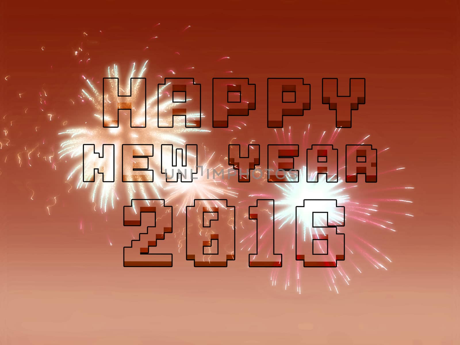 Happy new year fireworks 2016 holiday background design, abstract background