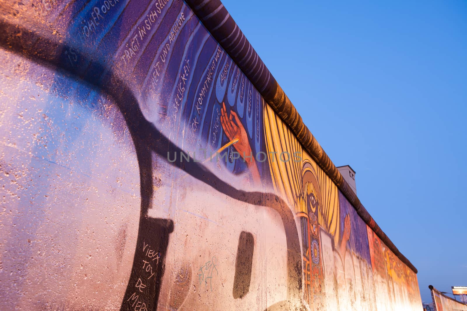 Pieces of the Berlin Wall at the East Side Gallery