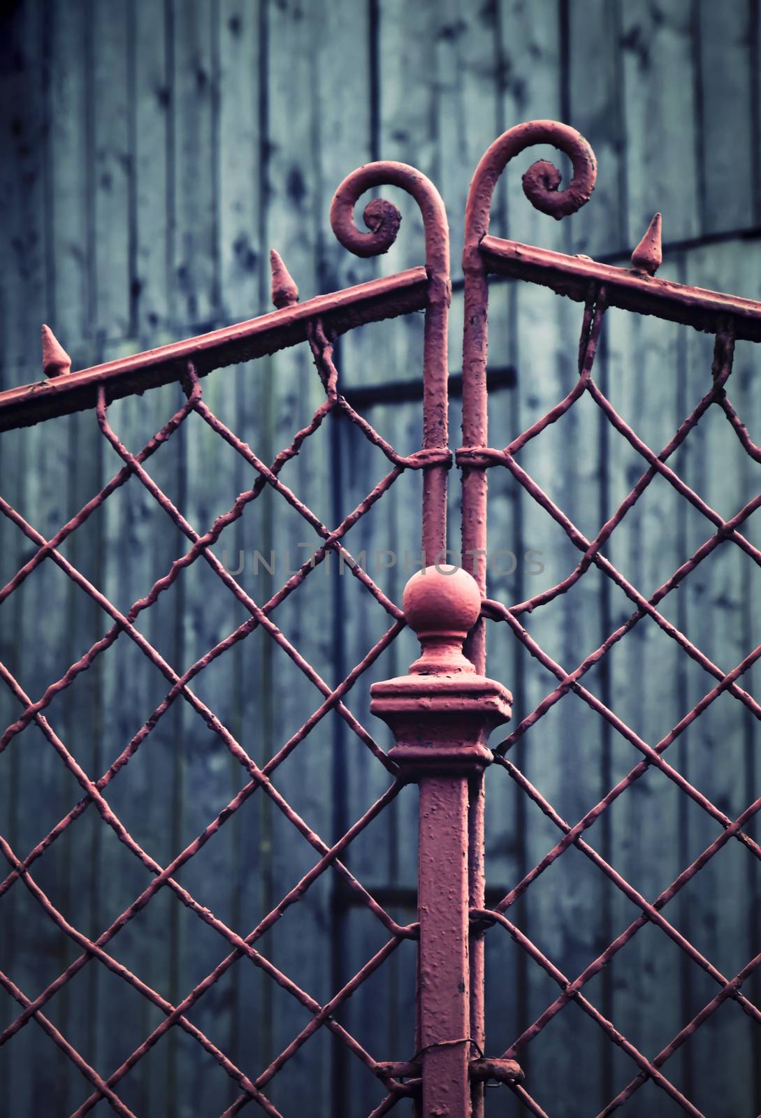 abstract background retro detail of an old iron fence