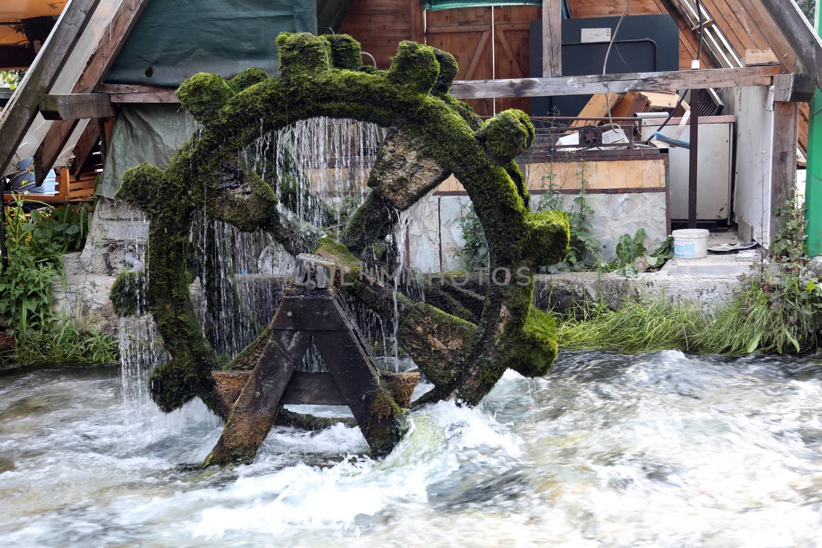 Blue water river in Travnik, Bosnia and Herzegovina