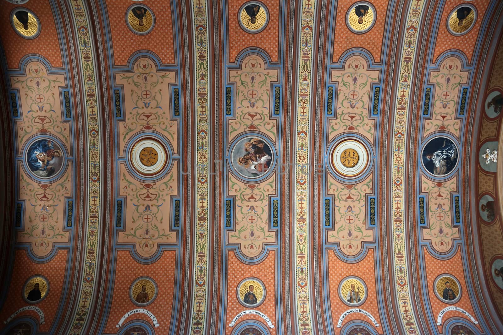 The frescoes on the ceiling of the church of St. Aloysius in Travnik, Bosnia and Herzegovina
