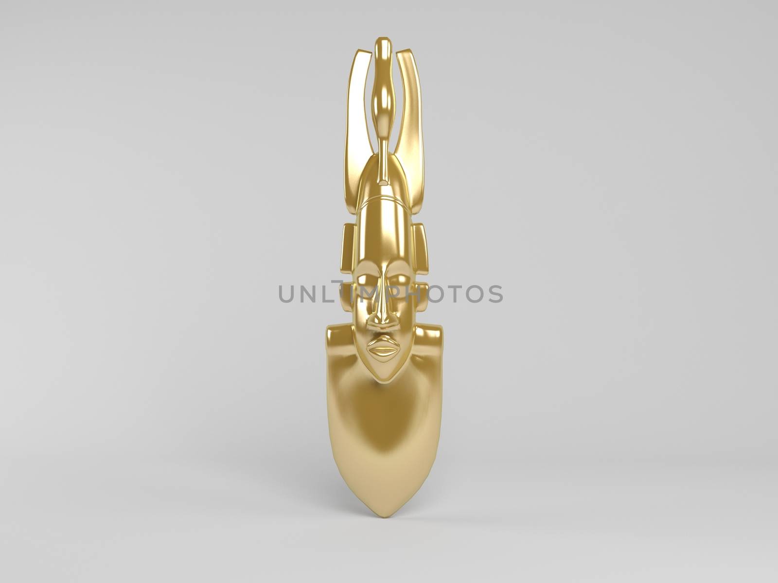 3d golden statue by fares139