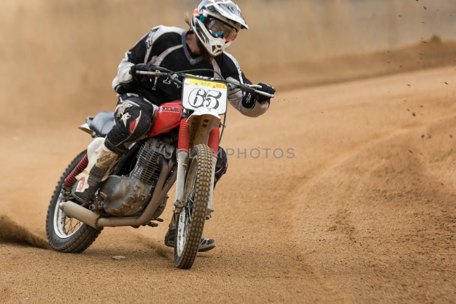 BROADFORD, VICTORIA/AUSTRALIA - MARCH 26, 2016: Classic Speedway action at The Boradford Bike Bonanza at the Broadford Motorcycle Complex near Melbourne.