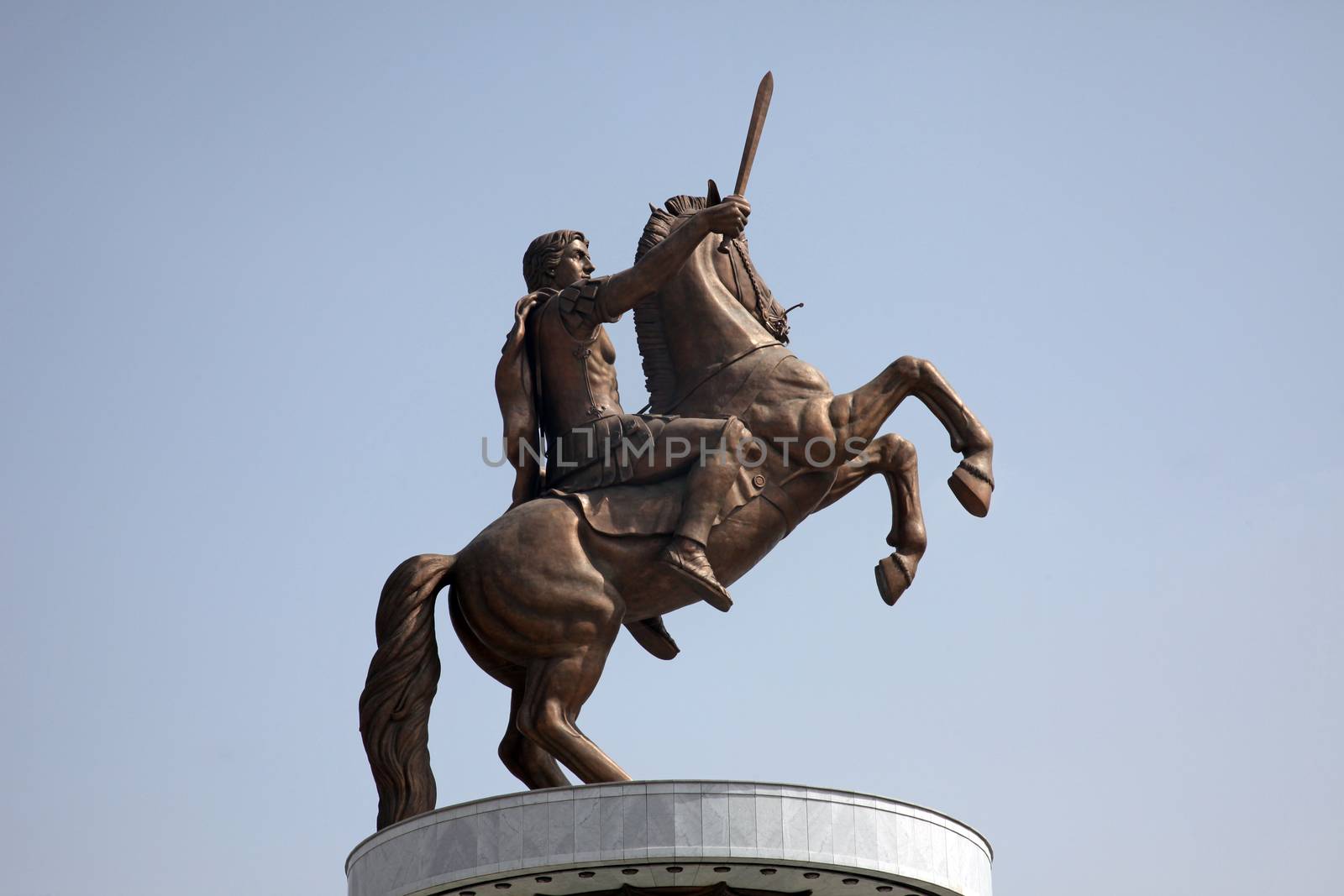 Statue of Alexander the Great in downtown of Skopje, Macedonia