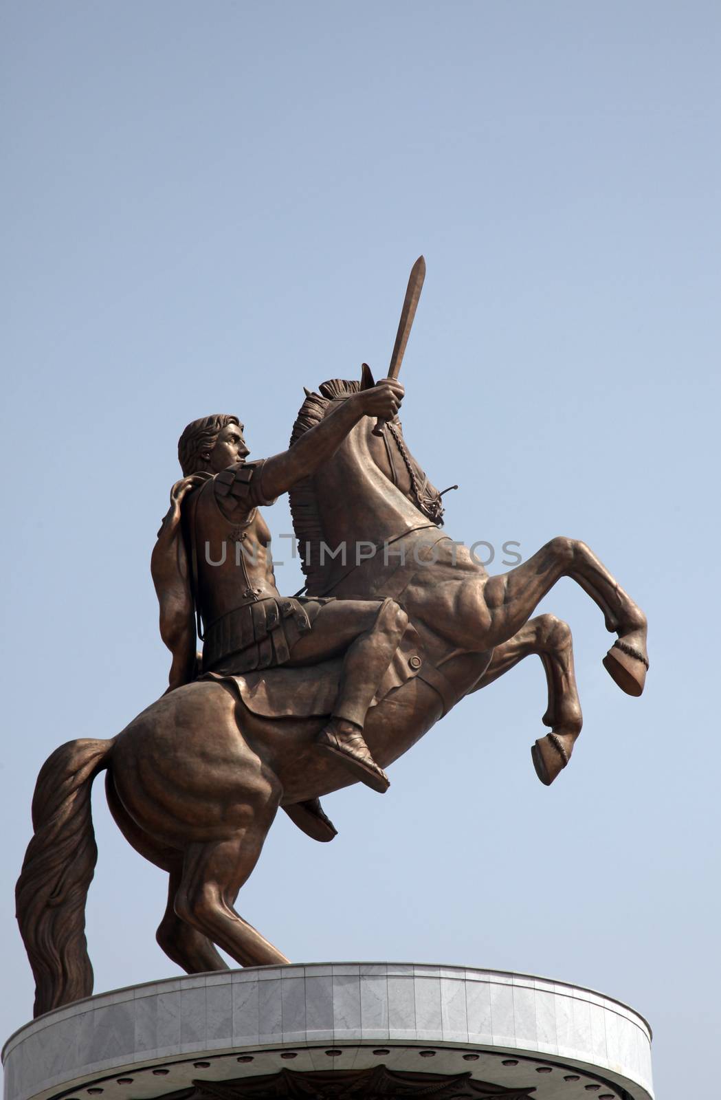 Statue of Alexander the Great in downtown of Skopje, Macedonia