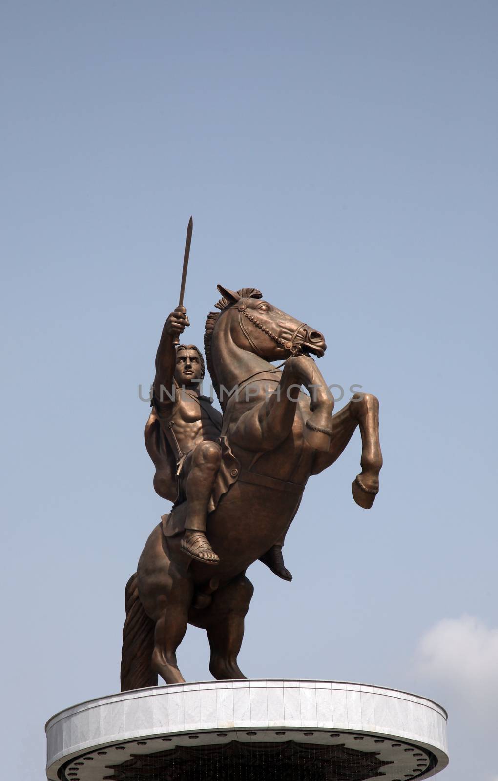 Statue of Alexander the Great in downtown of Skopje, Macedonia