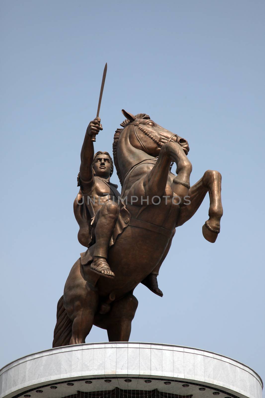Statue of Alexander the Great in downtown of Skopje, Macedonia