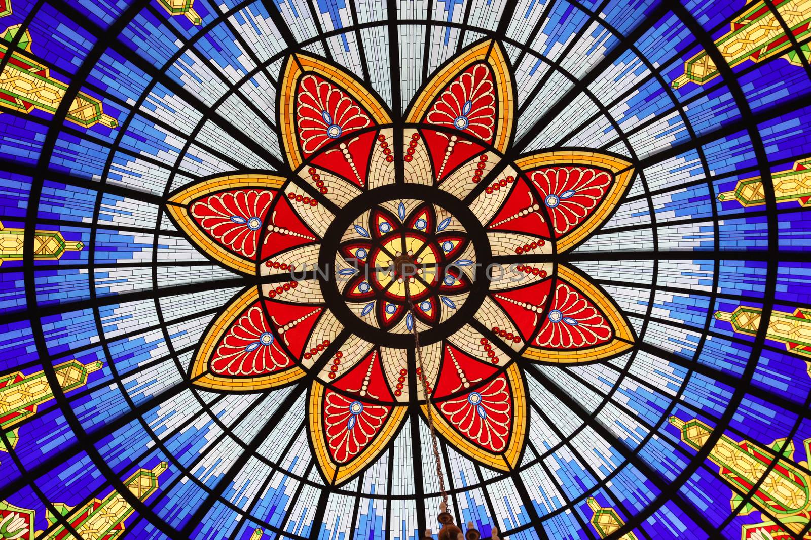 Stained glass window in the Museum of the Macedonian Struggle for sovereignty and independence in Skopje, Macedonia