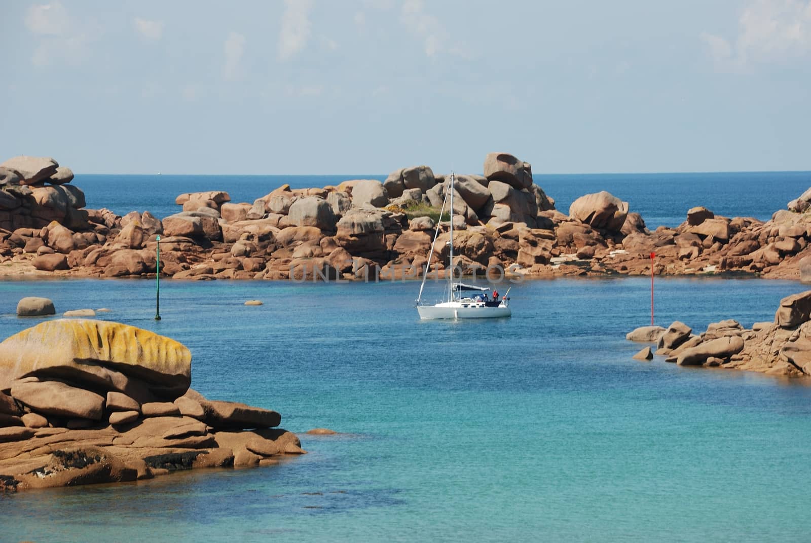  Cotes-d'Armor, Ploumanach rocks on the Pink Granite Coast in Perros-Guirec.