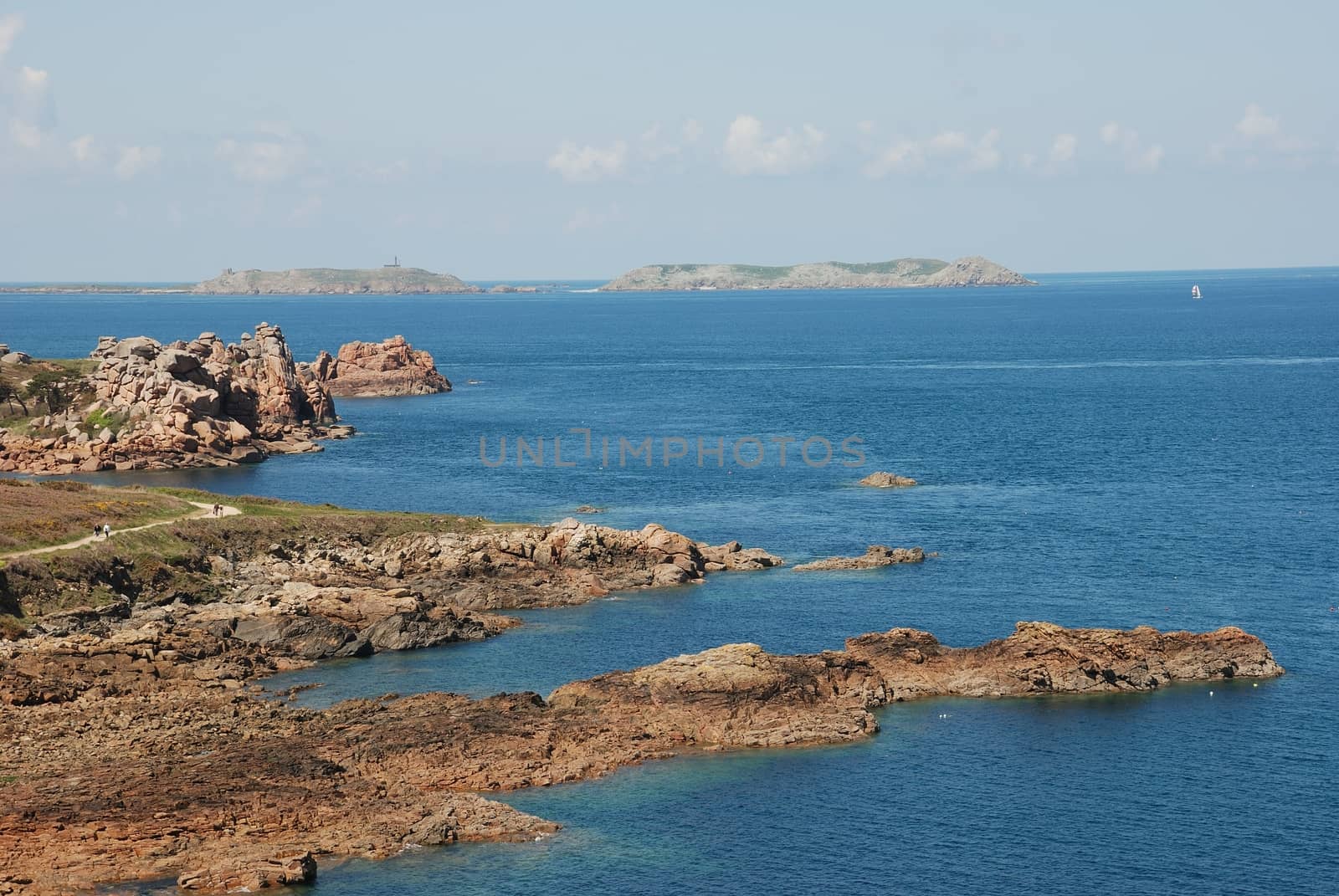 Cotes-d'Armor, Ploumanach rocks on the Pink Granite Coast in Perros-Guirec.