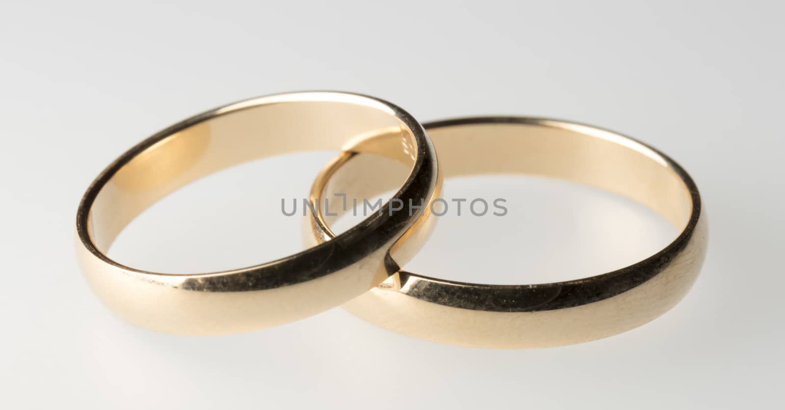 Engagement Rings Close Up on white, grey background.