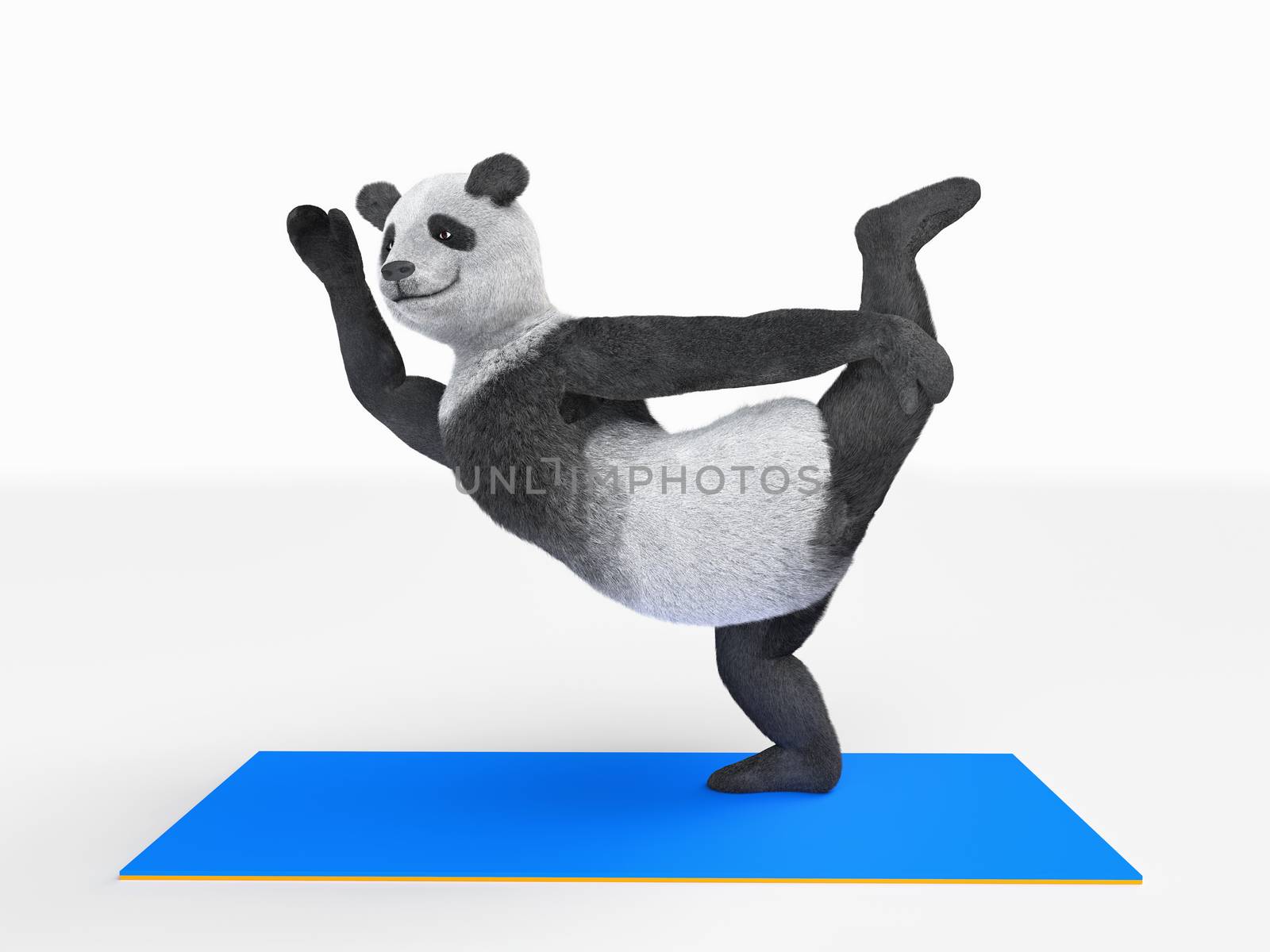 Personage character animal bear panda yoga stretching exercises different postures and asanas by xtate