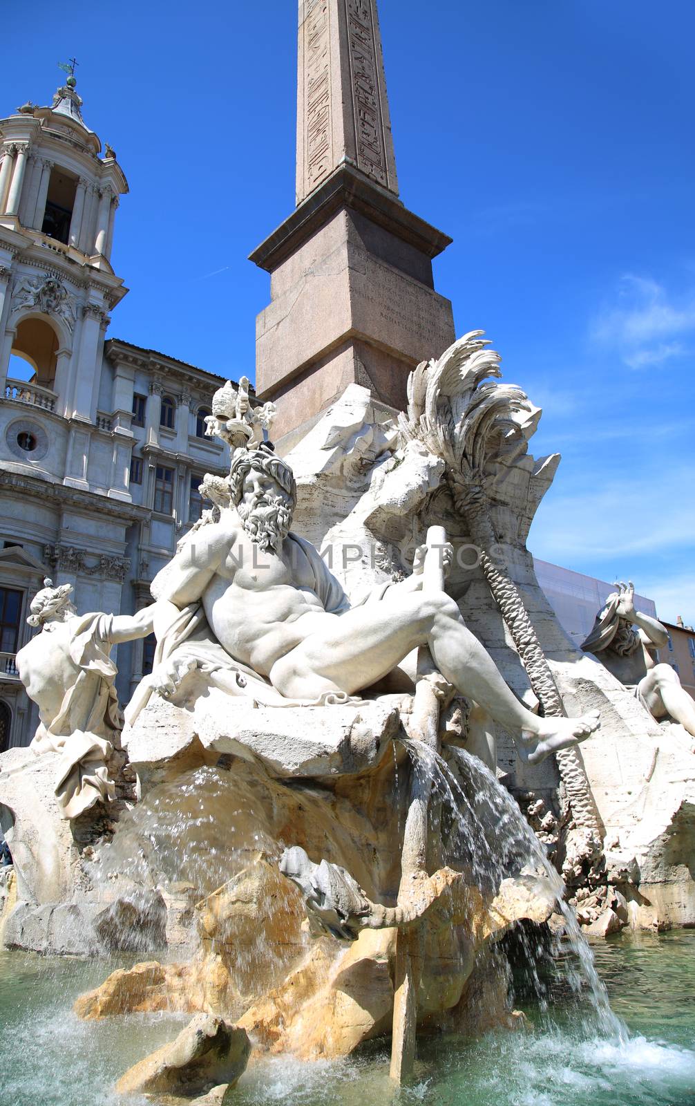 Fountain Zeus in Bernini's, Piazza Navona in Rome, Italy by vladacanon