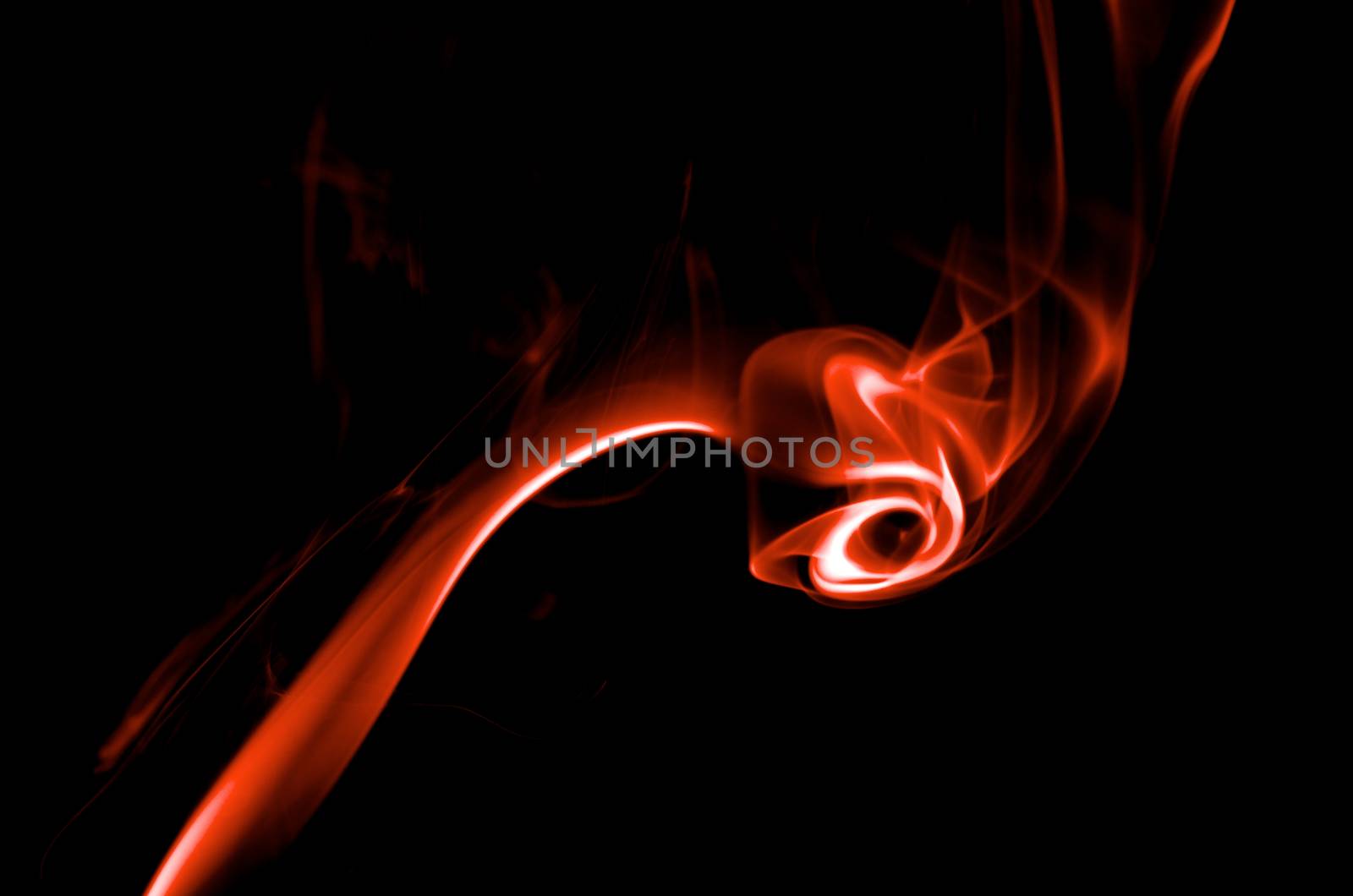 Fancy Abstract Red Smoke Figure on Black background
