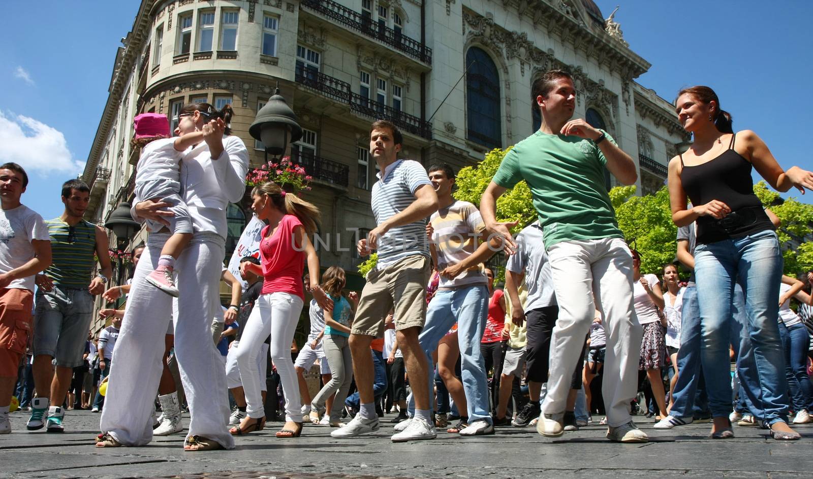 Public lesson of dance within manifestation Belgradization of Belgrade held on June 26, 2011 in Belgrade,Serbia