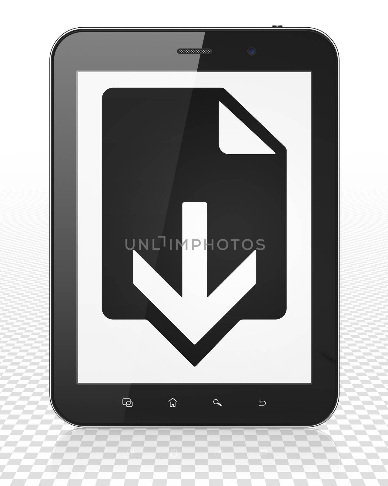 Web development concept: Tablet Pc Computer with Download on display by maxkabakov