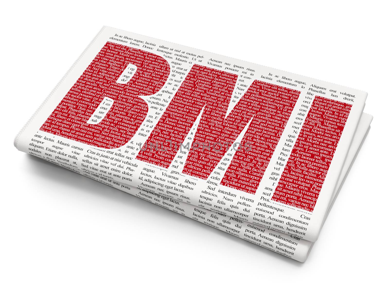 Medicine concept: BMI on Newspaper background by maxkabakov