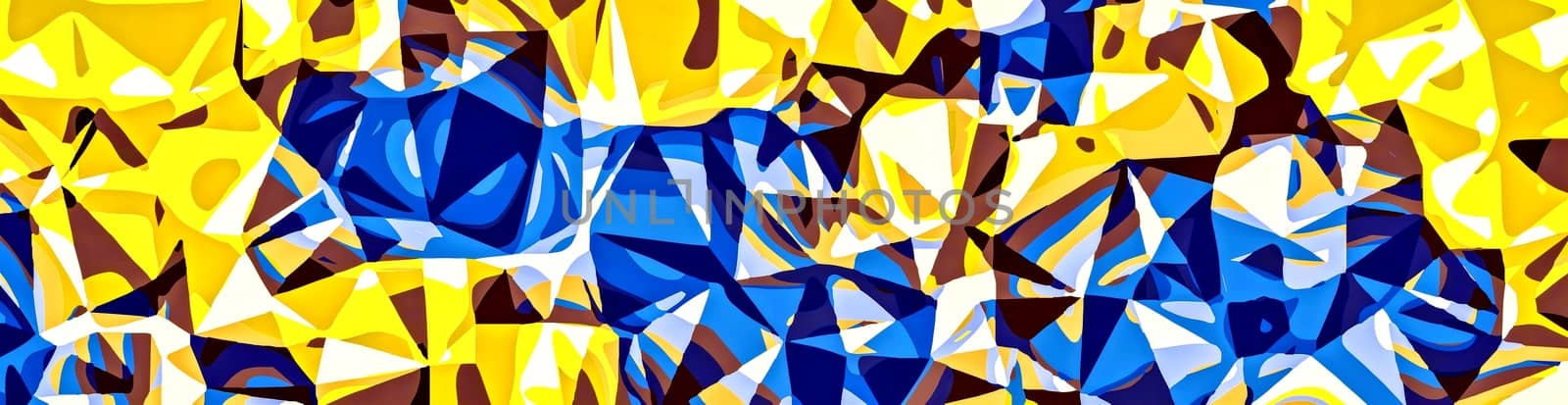 blue and yellow painting abstract background in panorama