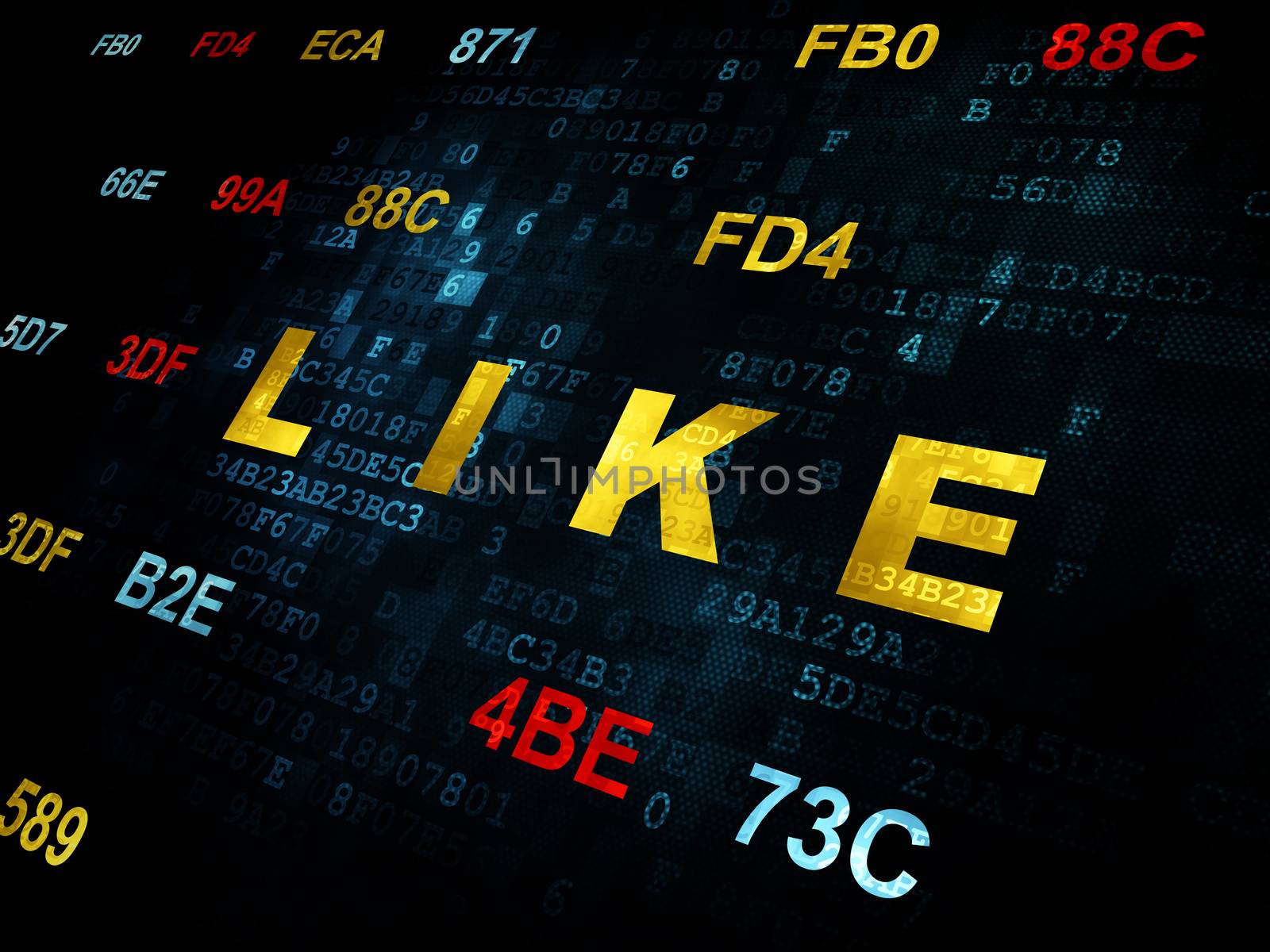Social media concept: Like on Digital background by maxkabakov