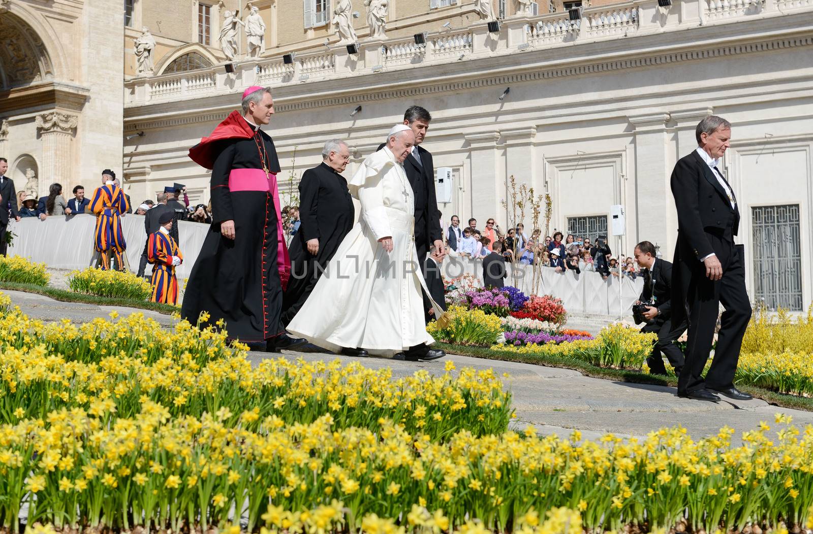 VATICAN: Pope Francis walks on St Peter's square during his weekly general audience on March 30, 2016, at the Vatican.