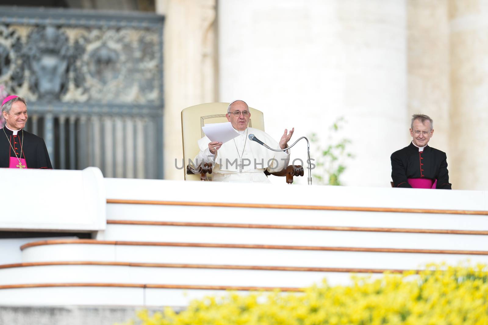 VATICAN: Pope Francis delivers a speech during his weekly general audience at St Peter's square on March 30, 2016, at the Vatican.
