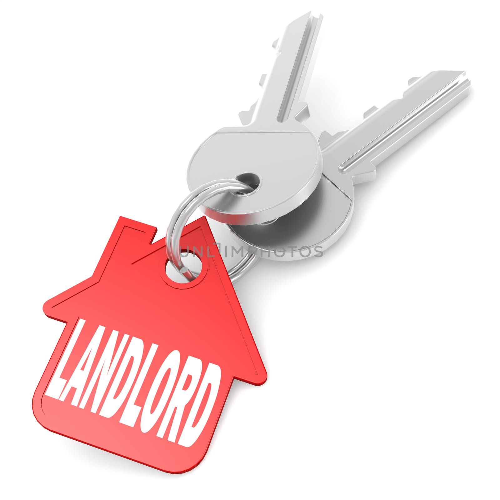 Keychain with landlord word image with hi-res rendered artwork that could be used for any graphic design.