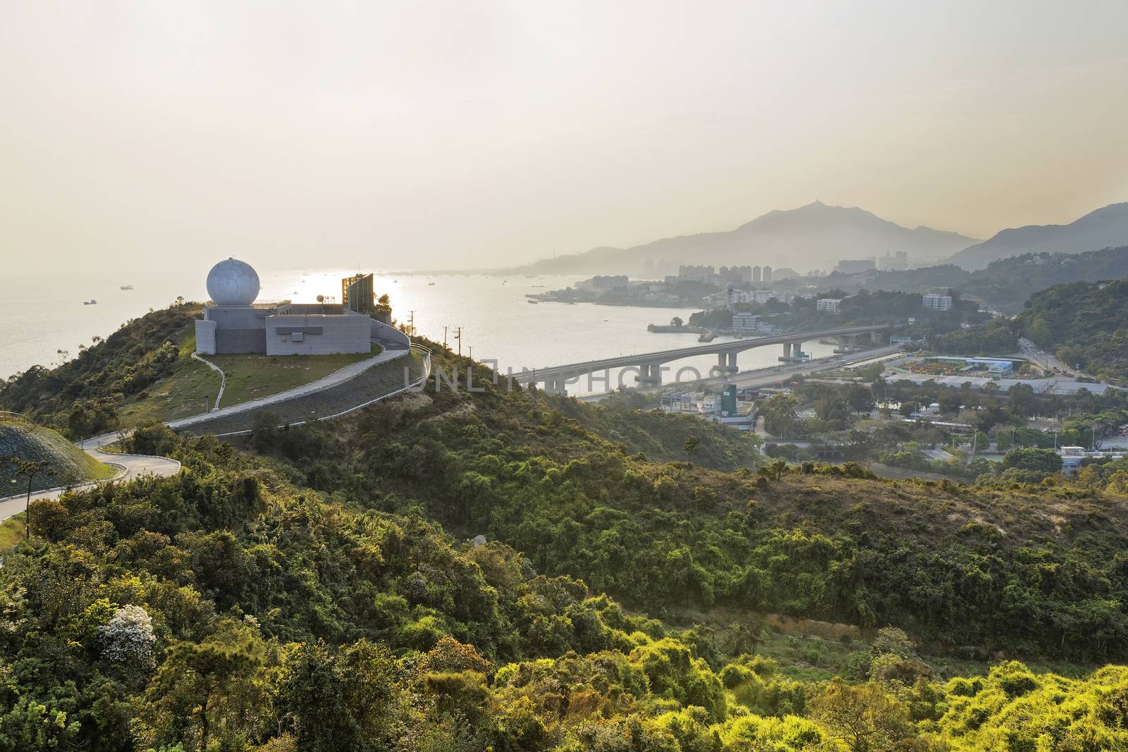 Hong Kong observatory at Tai Lam , sunset