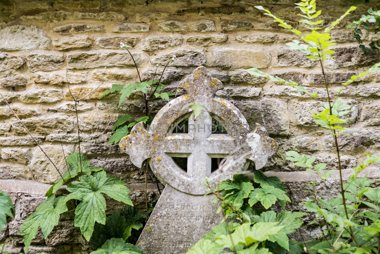 old historical cemetery in the churchyard in Corsham, UK