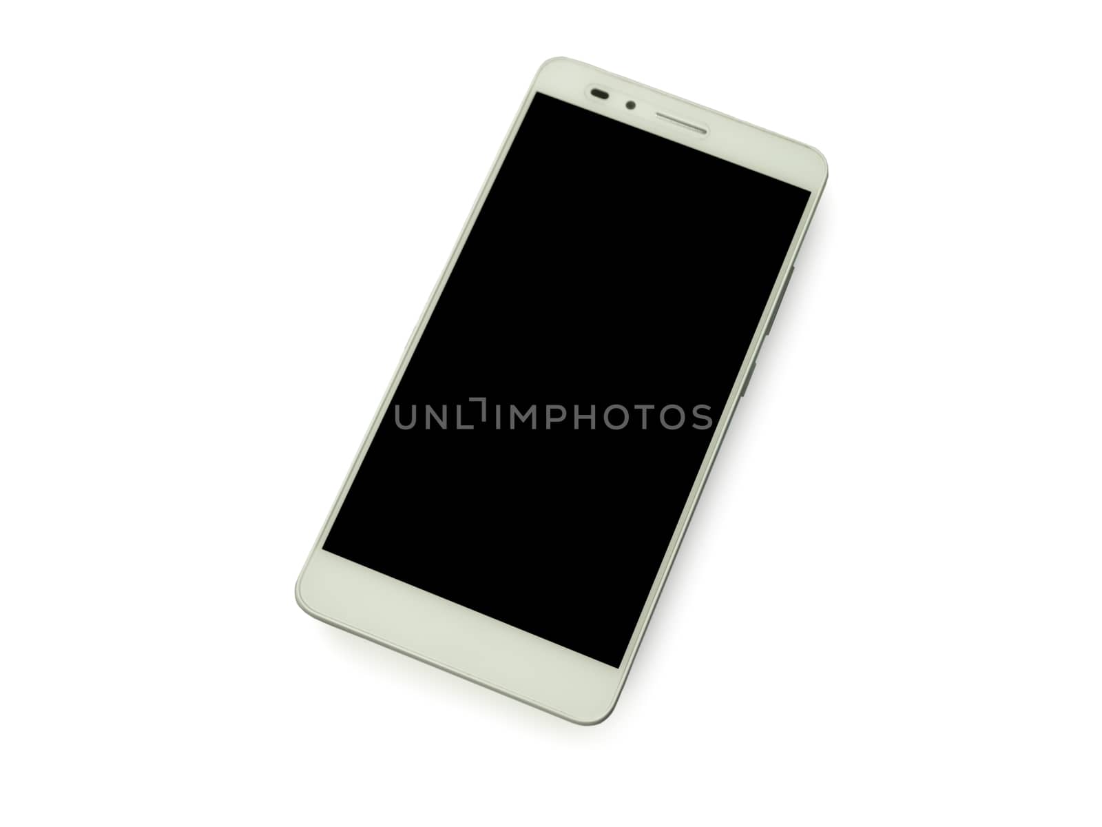 Isolated Smartphone black blank screen with White Background