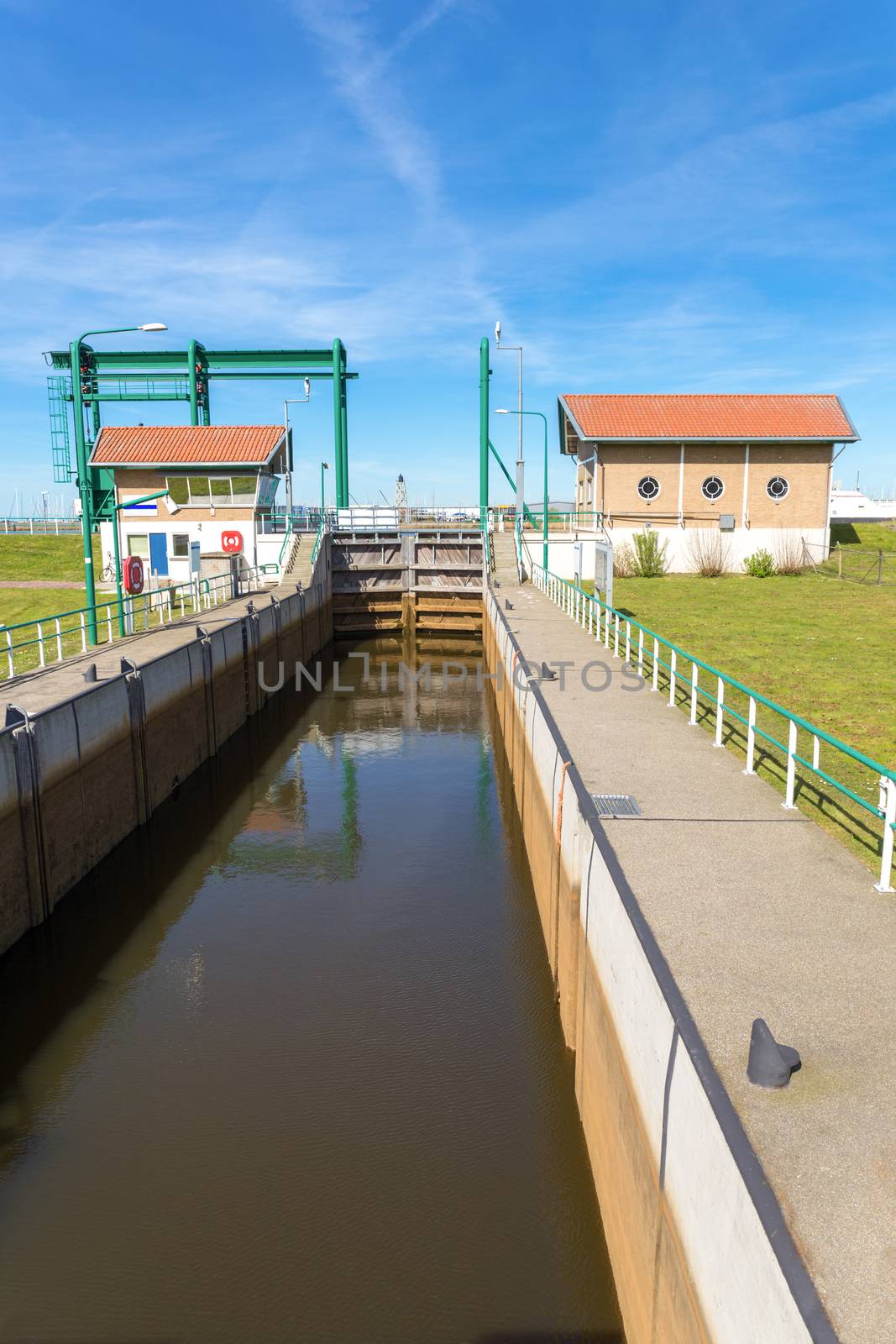 Water management Lemster sluice in Friesland Holland europe