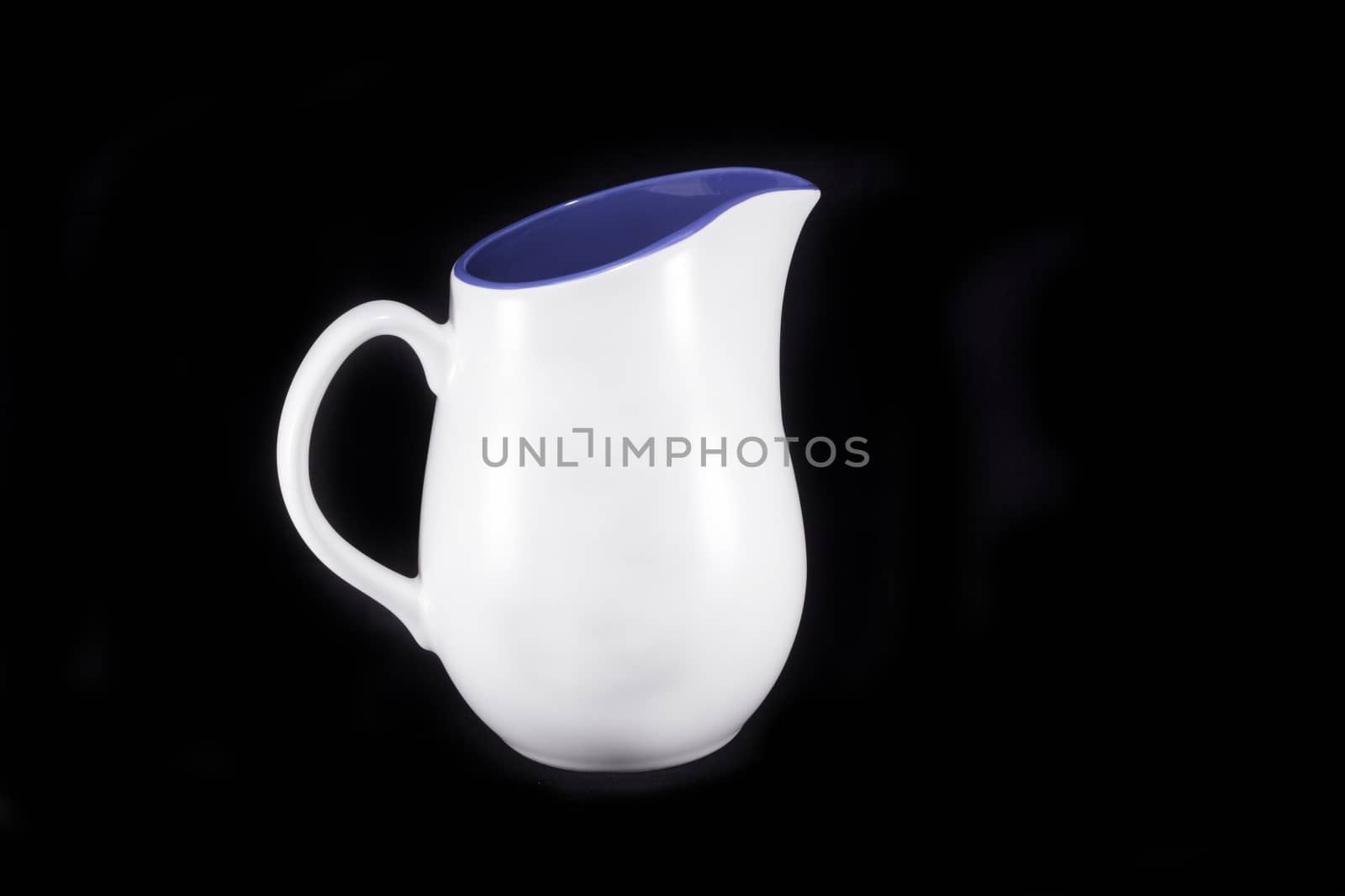 White and blue water jug